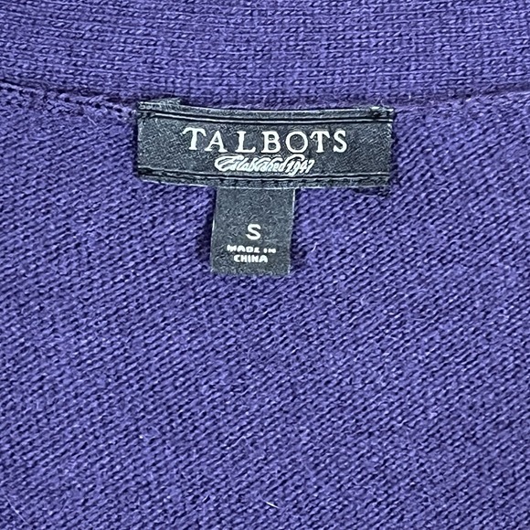 Talbots Purple Cashmere Blend Cardigan Sweater With Jeweled Buttons Purple Sz S - Picture 9 of 10